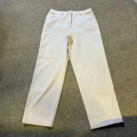 Vintage Talbots Straight Leg Stretch Khaki Pants Size 12 - Picture 1 of 11